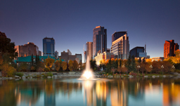 Downtown, CN-Tower, Saddledome and skyscrapers - Calgary, Alberta, Canada