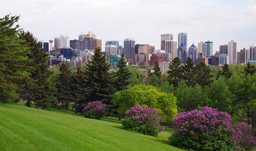 Downtown, CN-Tower, Saddledome and skyscrapers - Calgary, Alberta, Canada