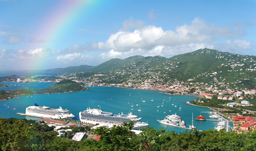 Aerial port view of St. Thomas, USVI - Caribbean cruise