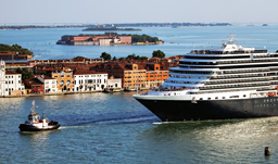 Ship coming into port in Venice, Italy - Mediterranean cruise