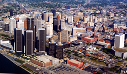 Aerial photo of the Motorcity - Detroit, Michigan, USA