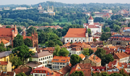 View of the City and Bridge over the Neris River - Vilnius, Lithuania