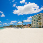 The beachfront of the Breezes Bahamas all-inclusive resort is along Cable Beach