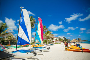 Watersports are offered at the Breezes Bahamas to guests, included in the price