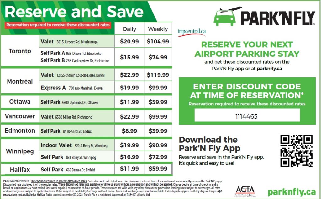 Park And Fly Midway Airport Coupon www.tripcentral.ca